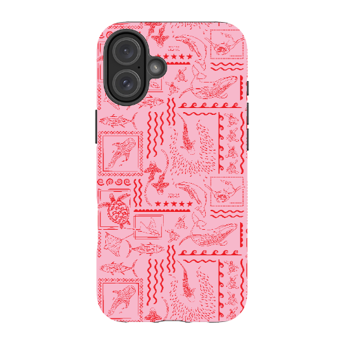 iPhone MagSafe Tough Phone Case - Busy Print Pink