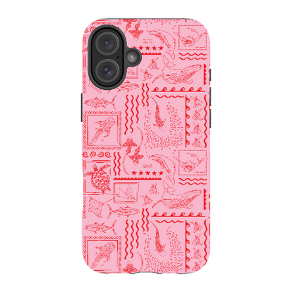 iPhone MagSafe Tough Phone Case - Busy Print Pink