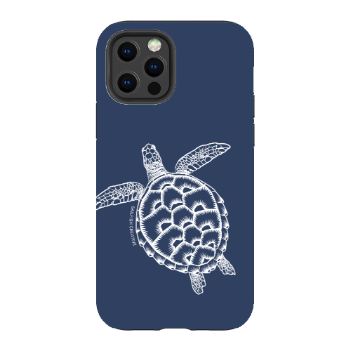 iPhone Tough Phone Case - Turtle Outline Navy - Sailfish Creative