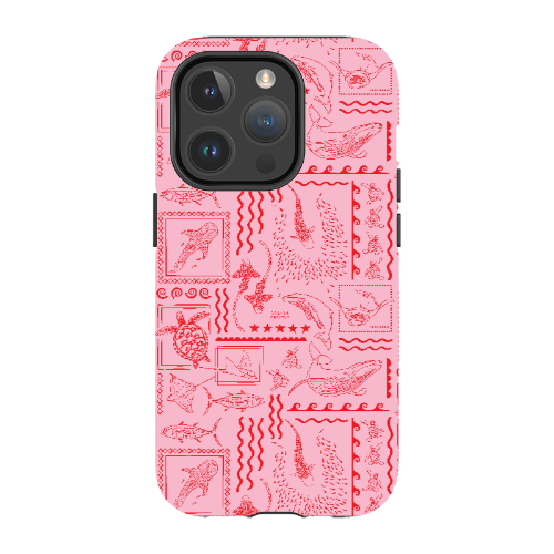 iPhone MagSafe Tough Phone Case - Busy Print Pink