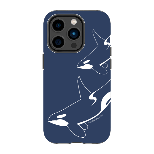 iPhone Tough Phone Case - Orca Outline Navy