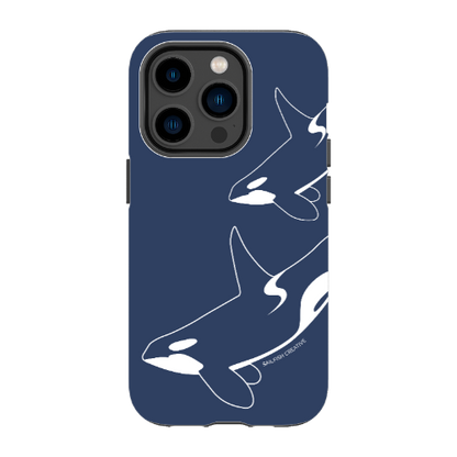 iPhone Tough Phone Case - Orca Outline Navy