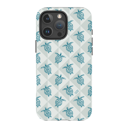 iPhone Tough Phone Case - Turtle Diamonds Coastal Storm