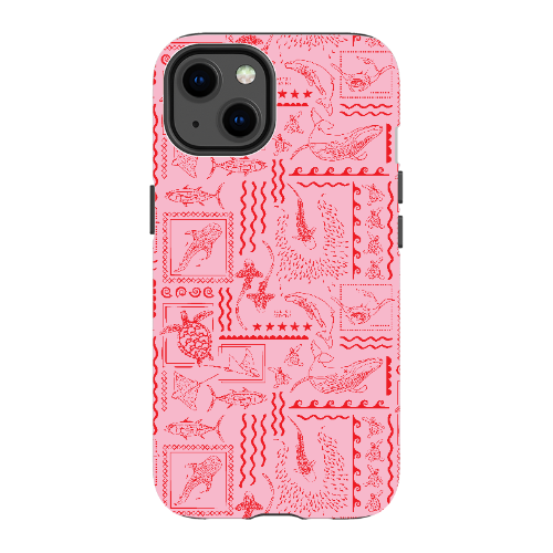 iPhone Tough Phone Case - Busy Print Pinks