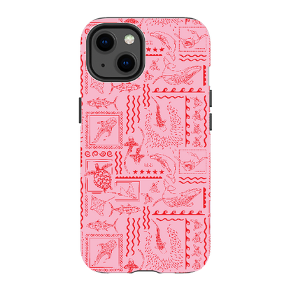 iPhone Tough Phone Case - Busy Print Pinks