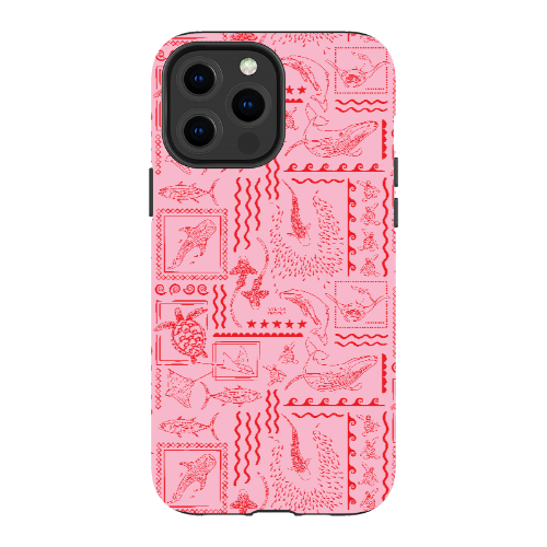 iPhone MagSafe Tough Phone Case - Busy Print Pink