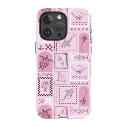 iPhone Tough Phone Case - Arches Print Orchid