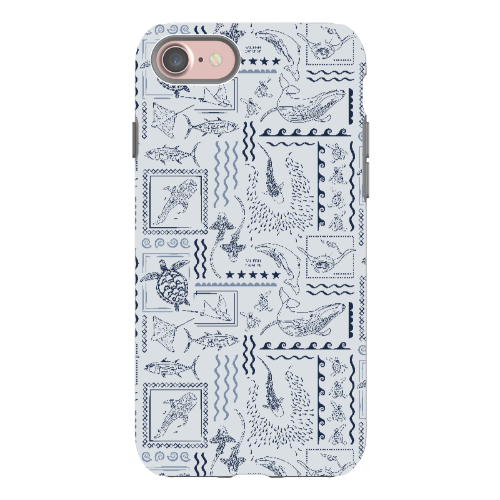 iPhone Phone Case - Busy Print Overcast Blue