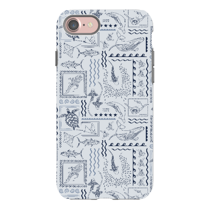 iPhone Phone Case - Busy Print Overcast Blue