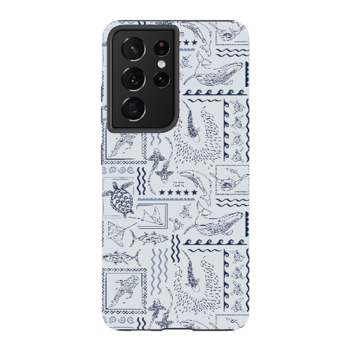 Samsung Tough Case - Busy Print Overcast Blue