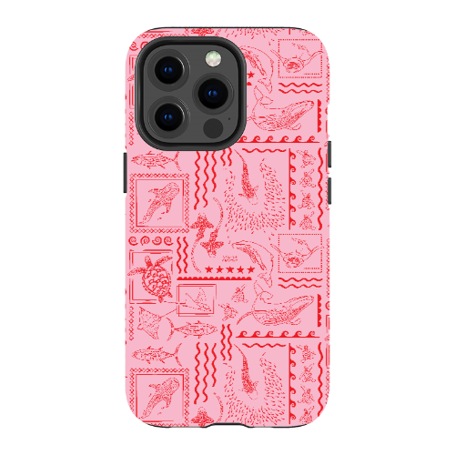 iPhone MagSafe Tough Phone Case - Busy Print Pink