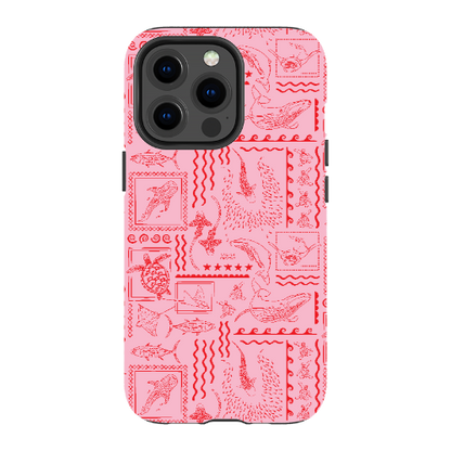 iPhone MagSafe Tough Phone Case - Busy Print Pink