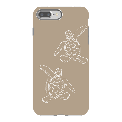 iPhone Tough Phone Case - Turtle Hatchlings Outline Natural - Sailfish Creative