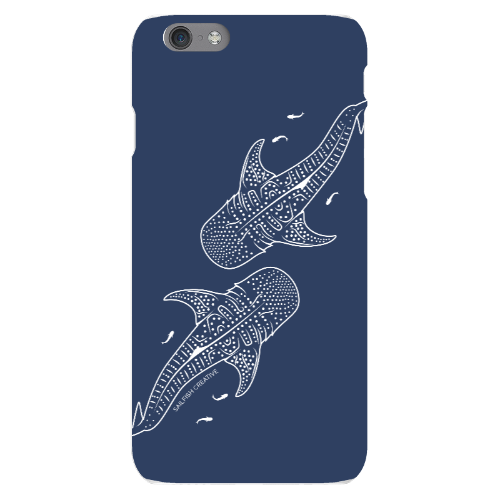 iPhone Snap Phone Case - Whale Sharks Outline Navy