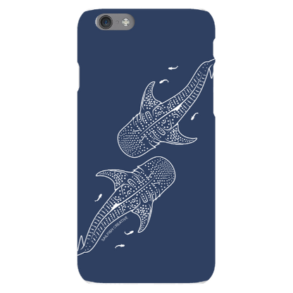 iPhone Snap Phone Case - Whale Sharks Outline Navy