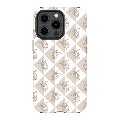 iPhone Tough Phone Case - Turtle Diamonds Neutral