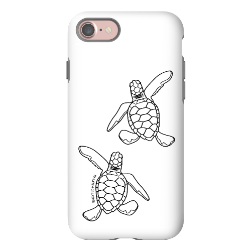 iPhone Tough Phone Case - Turtle Hatchlings Outline - Sailfish Creative