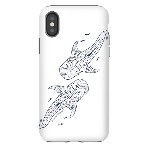 iPhone Tough Phone Case - Whale Sharks Outline - Sailfish Creative