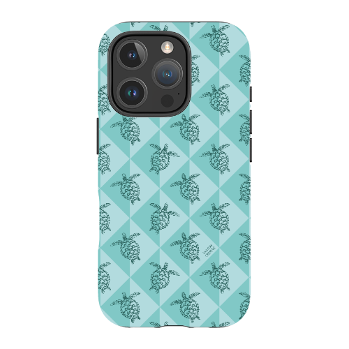 iPhone Tough Phone Case - Turtle Diamonds Teal