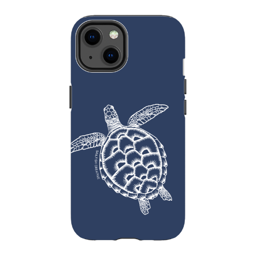 iPhone Tough Phone Case - Turtle Outline Navy - Sailfish Creative