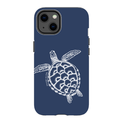 iPhone Tough Phone Case - Turtle Outline Navy - Sailfish Creative