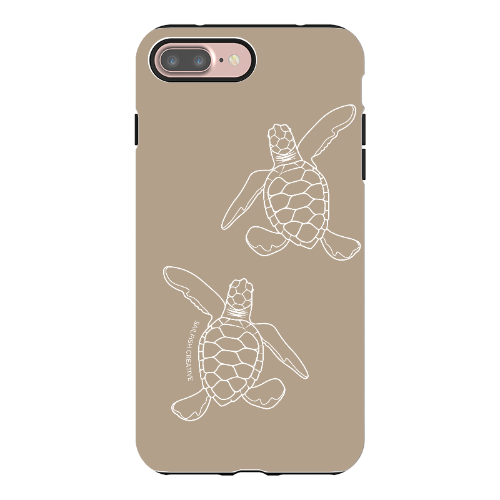 iPhone Tough Phone Case - Turtle Hatchlings Outline Natural - Sailfish Creative