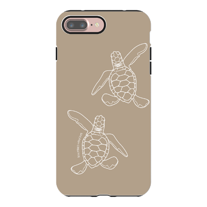 iPhone Tough Phone Case - Turtle Hatchlings Outline Natural - Sailfish Creative