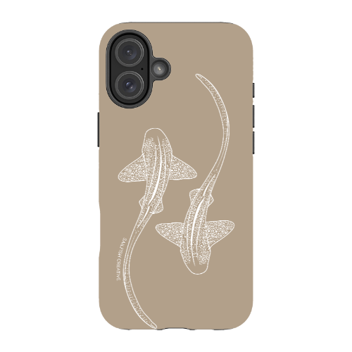 iPhone Tough Phone Case - Leopard Sharks Outline Natural - Sailfish Creative