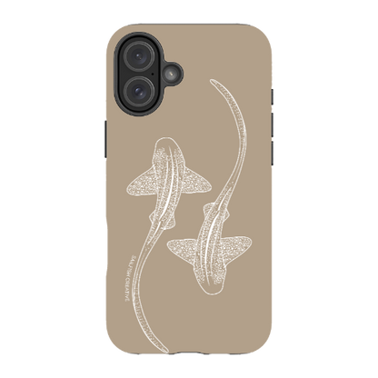 iPhone Tough Phone Case - Leopard Sharks Outline Natural - Sailfish Creative
