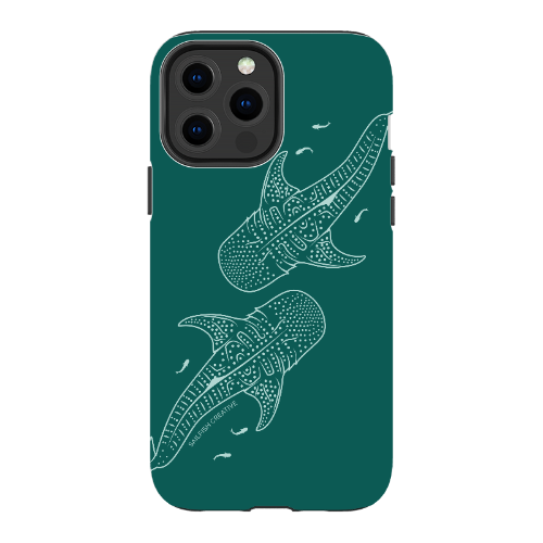 iPhone Tough Case - Whale Sharks Outline Emerald