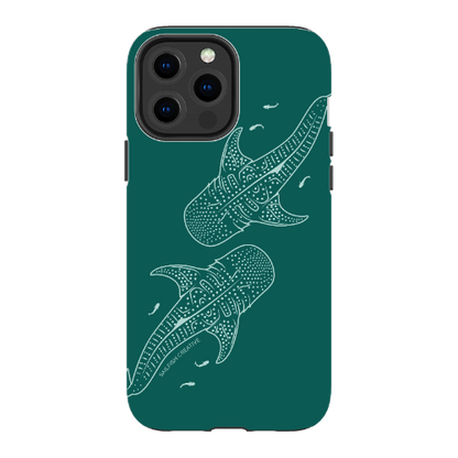 iPhone Tough Case - Whale Sharks Outline Emerald