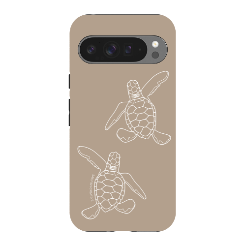 Google Pixel Tough Phone Case - Turtle Hatchlings Outline Natural