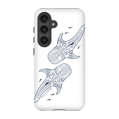 Samsung Tough Phone Case - Whale Sharks Outline - Sailfish Creative