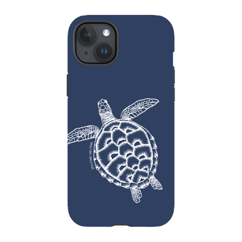 iPhone Tough Phone Case - Turtle Outline Navy - Sailfish Creative