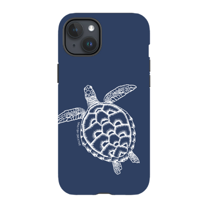 iPhone Tough Phone Case - Turtle Outline Navy - Sailfish Creative
