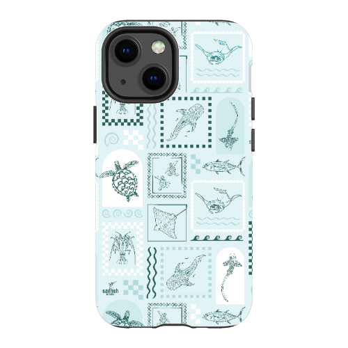 iPhone Tough Phone Case - Arches Print Teal