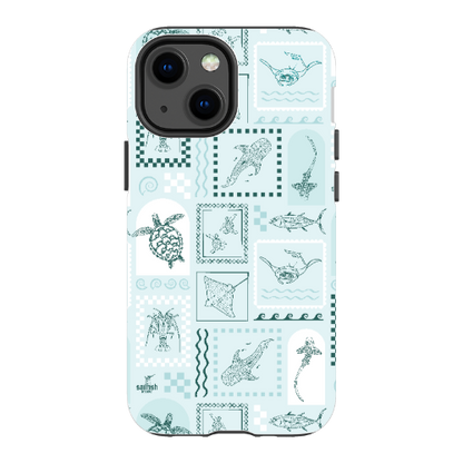 iPhone Tough Phone Case - Arches Print Teal
