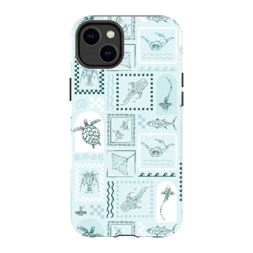 iPhone Tough Phone Case - Arches Print Teal