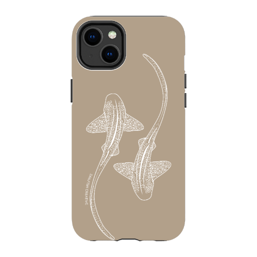 iPhone Tough Phone Case - Leopard Sharks Outline Natural - Sailfish Creative