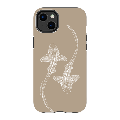 iPhone Tough Phone Case - Leopard Sharks Outline Natural - Sailfish Creative