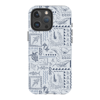 iPhone Phone Case - Busy Print Overcast Blue