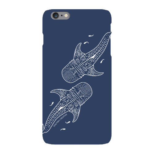 iPhone Snap Phone Case - Whale Sharks Outline Navy - Sailfish Creative