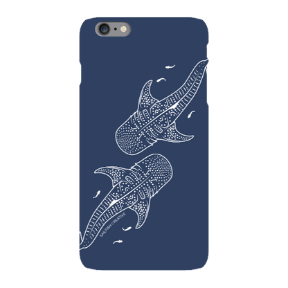 iPhone Snap Phone Case - Whale Sharks Outline Navy - Sailfish Creative