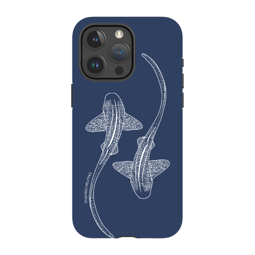 iPhone MagSafe Tough Case - Leopard Shark Outline Navy - Sailfish Creative