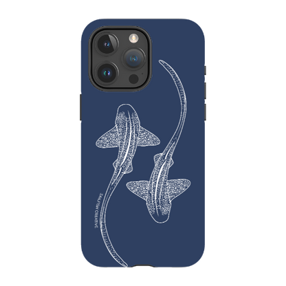 iPhone MagSafe Tough Case - Leopard Shark Outline Navy - Sailfish Creative