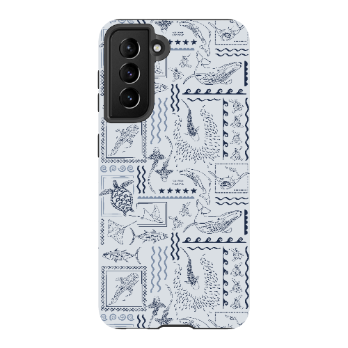 Samsung Tough Case - Busy Print Overcast Blue