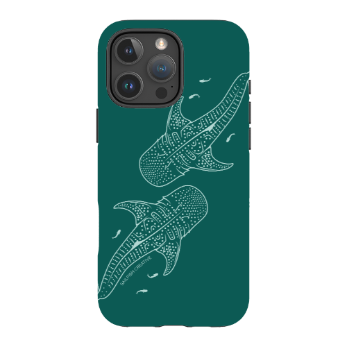 iPhone Tough Case - Whale Sharks Outline Emerald