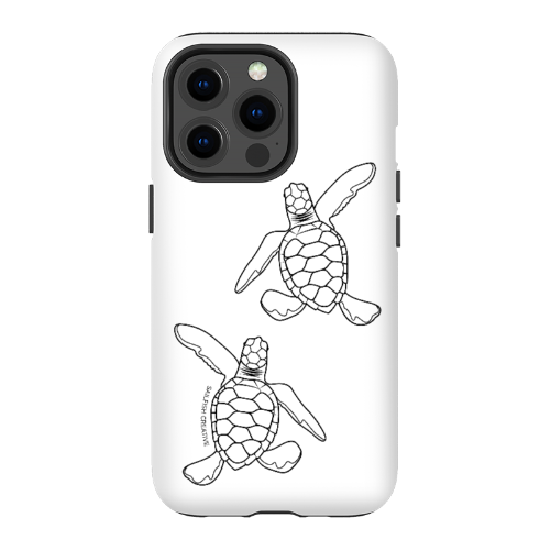 iPhone Tough Phone Case - Turtle Hatchlings Outline - Sailfish Creative