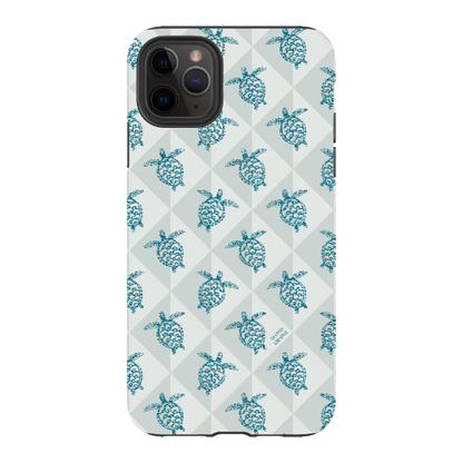 iPhone Tough Phone Case - Turtle Diamonds Coastal Storm