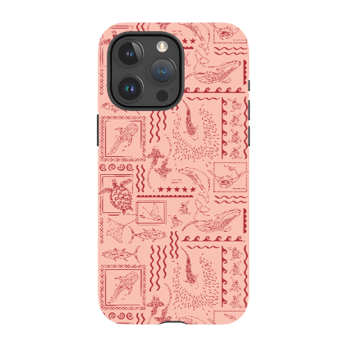 iPhone Tough Phone Case - Busy Print Coral